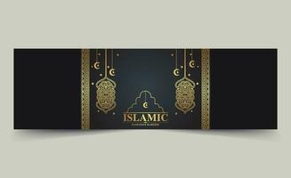 carte de voeux de ramadan kareem islamique de luxe vecteur