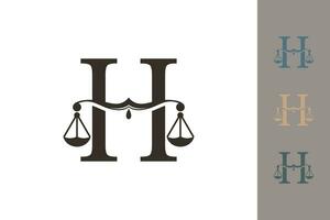 Justice loi logo avec lettre h logo conception concept vecteur