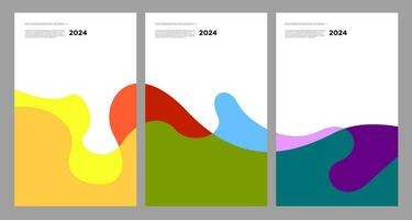 vecteur illustration coloré liquide et fluide abstrait pour bannière modèle 2024