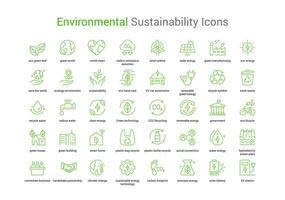 vert Couleur environnement durabilité Icônes vecteur