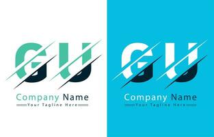 gu lettre logo conception concept. vecteur logo illustration