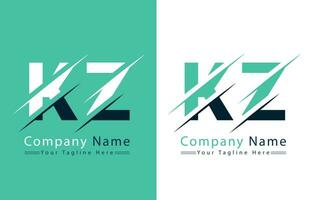 kz lettre logo conception concept. vecteur logo illustration