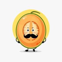 personnage de melon mignon avec moustache vecteur