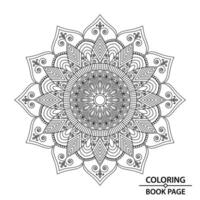 le Moins stress Facile mandala coloration livre page pour adultes vecteur