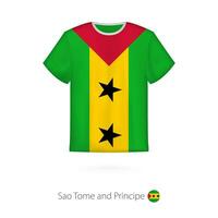 T-shirt conception avec drapeau de sao tome et principe. vecteur