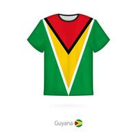 T-shirt conception avec drapeau de Guyane. vecteur