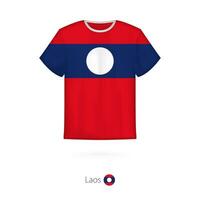 T-shirt conception avec drapeau de Laos vecteur