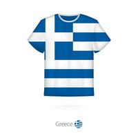 T-shirt conception avec drapeau de Grèce. vecteur