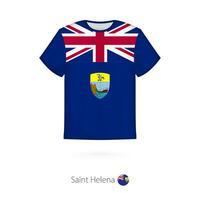 T-shirt conception avec drapeau de Saint héléna. vecteur