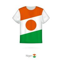 T-shirt conception avec drapeau de Niger vecteur