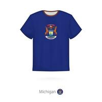 T-shirt conception avec drapeau de Michigan nous État. vecteur