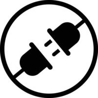 électrique prise de courant icône. électricité et énergie symbole. lien et coupure concept. concept de 404 Erreur connexion. sortie prise débranché. fil, câble de énergie déconnecter vecteur