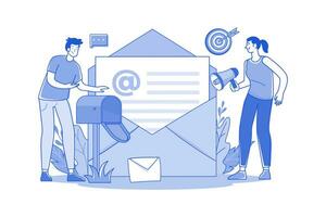 promotion avec email illustration concept sur blanc Contexte vecteur