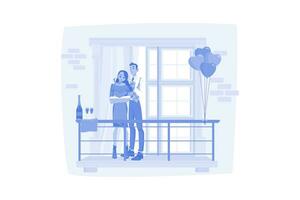 couple amoureux concept d'illustration. une illustration plate isolée sur fond blanc vecteur