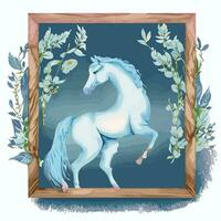 ferme animaux lumière bleu aquarelle clipart vecteur