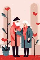 l'amour valentines journée plat vecteur illustration coloré salutation carte conception