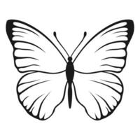vecteur papillon noir silhouette isolé sur blanc Contexte. décoratif insecte illustration