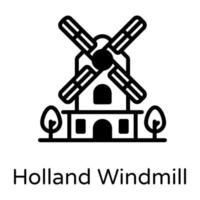 moulin à vent hollandais vecteur