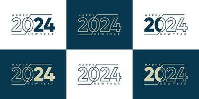 collection de 2024 Nouveau année logo texte symbole pour calendrier, prospectus et bannière conception modèle vecteur