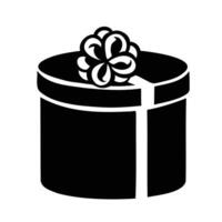silhouette, vacances cadeau logo avec arc, vecteur illustration