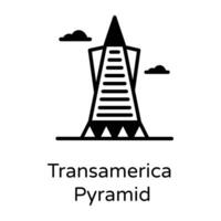 point de repère de la pyramide de la transamerica vecteur