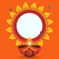 illustration de content diwali Festival Contexte avec diya. espace pour texte. vecteur