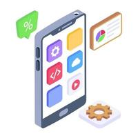 gestion des applications mobiles vecteur