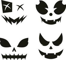 mignonne effrayant Halloween citrouille visages vecteur