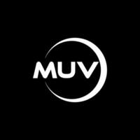 muv lettre logo conception, inspiration pour une unique identité. moderne élégance et Créatif conception. filigrane votre Succès avec le frappant cette logo. vecteur