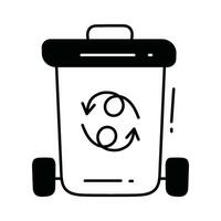 recycler poubelle griffonnage icône conception illustration. écologie symbole sur blanc Contexte eps dix fichier vecteur