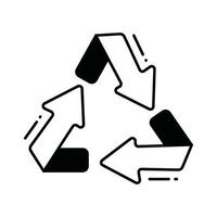 recyclage griffonnage icône conception illustration. écologie symbole sur blanc Contexte eps dix fichier vecteur
