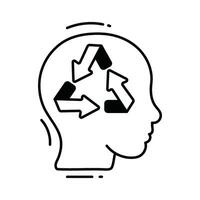 recyclage griffonnage icône conception illustration. écologie symbole sur blanc Contexte eps dix fichier vecteur