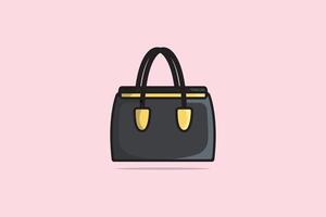 luxe femmes Sac à main ou bourse vecteur illustration. beauté mode objets icône concept. Dames brillant cuir sac, femelle mode accessoires vecteur conception.