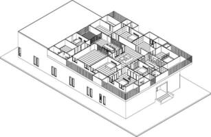 3d illustration du projet de construction vecteur