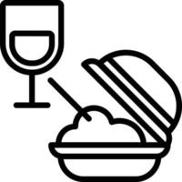 icône de ligne pour le repas vecteur