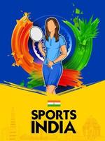 joueur de badminton sportif indien dans la catégorie femmes en championnat vecteur