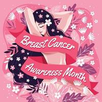 concept de mois de sensibilisation au cancer du sein vecteur