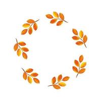 cadre circulaire de branches d'automne avec des feuilles vecteur