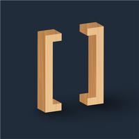 Caractère de bois 3D, vector