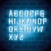 alphabet avec décoration néon vecteur