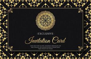 carte d'invitation de luxe de style mandala vecteur