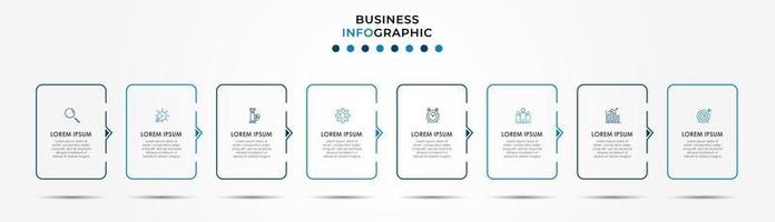 modèle de conception infographique avec icônes et 8 options ou étapes vecteur