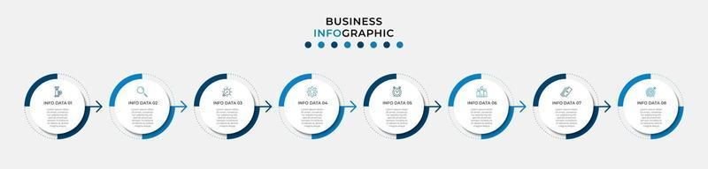 modèle de conception infographique avec icônes et 8 options ou étapes vecteur