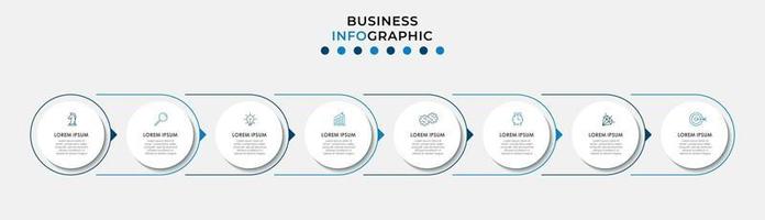 modèle de conception infographique avec icônes et 8 options ou étapes vecteur