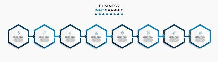 modèle de conception infographique avec icônes et 8 options ou étapes vecteur