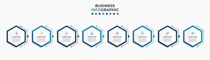 modèle de conception infographique avec icônes et 8 options ou étapes vecteur