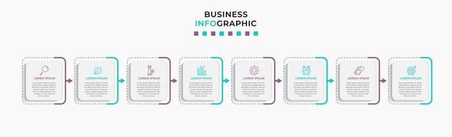 modèle de conception infographique avec icônes et 8 options ou étapes vecteur