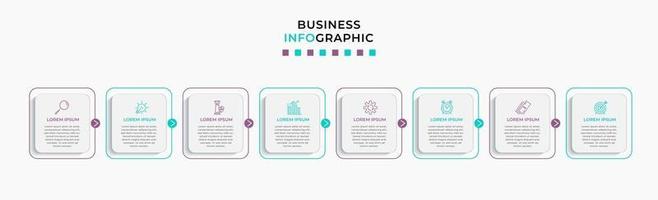 modèle de conception infographique avec icônes et 8 options ou étapes vecteur