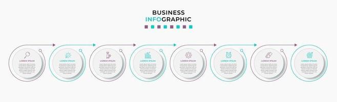 modèle de conception infographique avec icônes et 8 options ou étapes vecteur