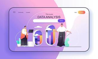 concept d'analyse de données pour le modèle de page de destination vecteur